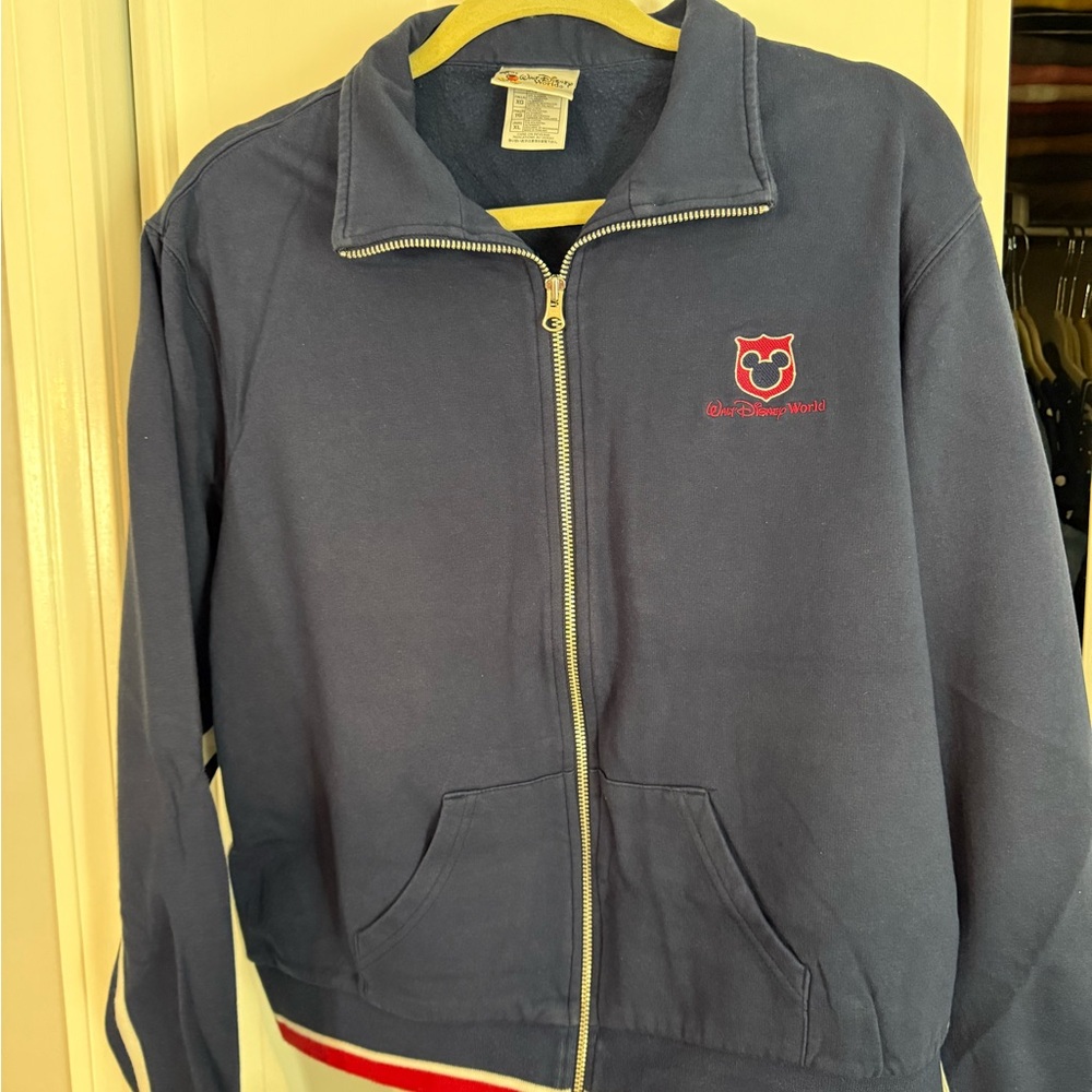 Vintage Walt Disney World ladies navy blue full zip up Mickey Size XL
